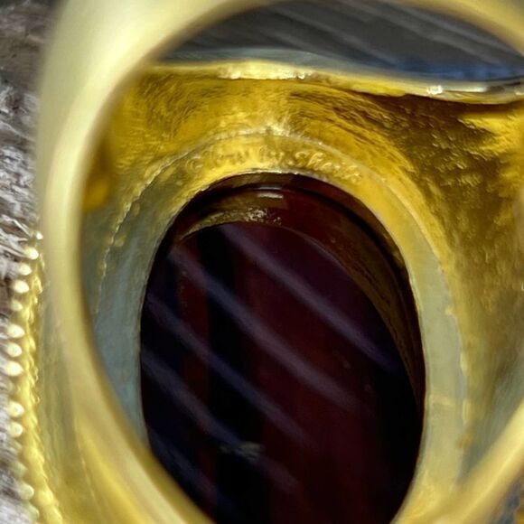 Reddish Brown Faceted Cabochon Sheila Fajl GLOW Statement Cocktail Ring 10 - Picture 7 of 15